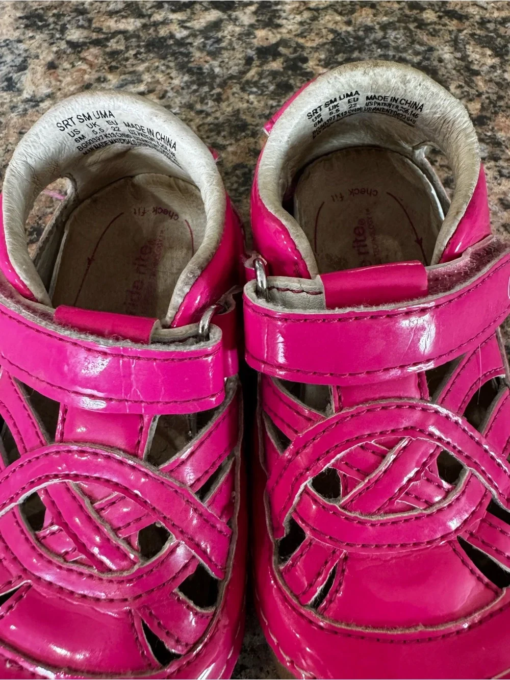 Stride Rite Soft Motion Hot Pink Fisherman Sandal Baby Girls Size 6 Leather